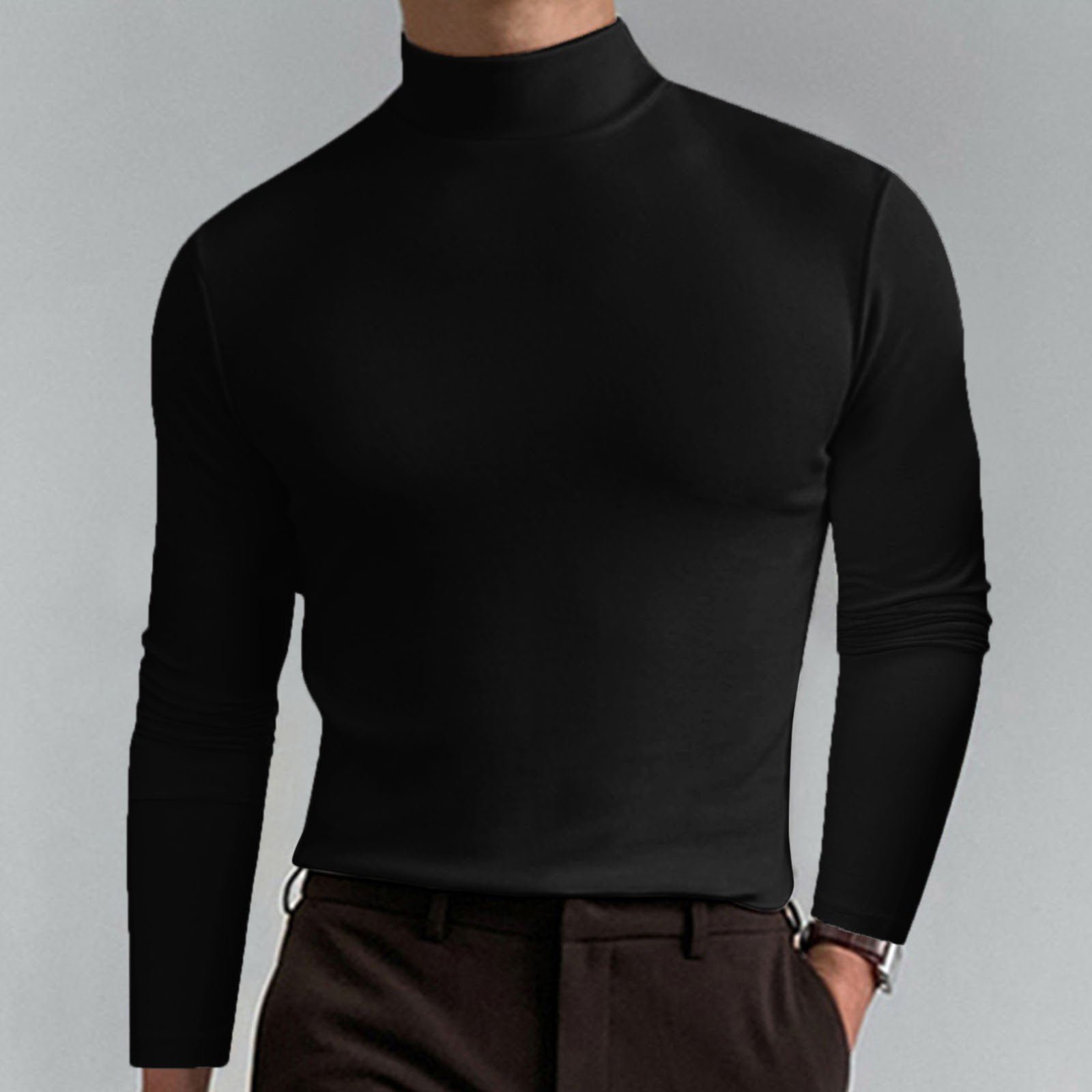🔥55% Rabatt🔥Slim Fit Langarm-T-Shirt für Herren mit Stehkragen