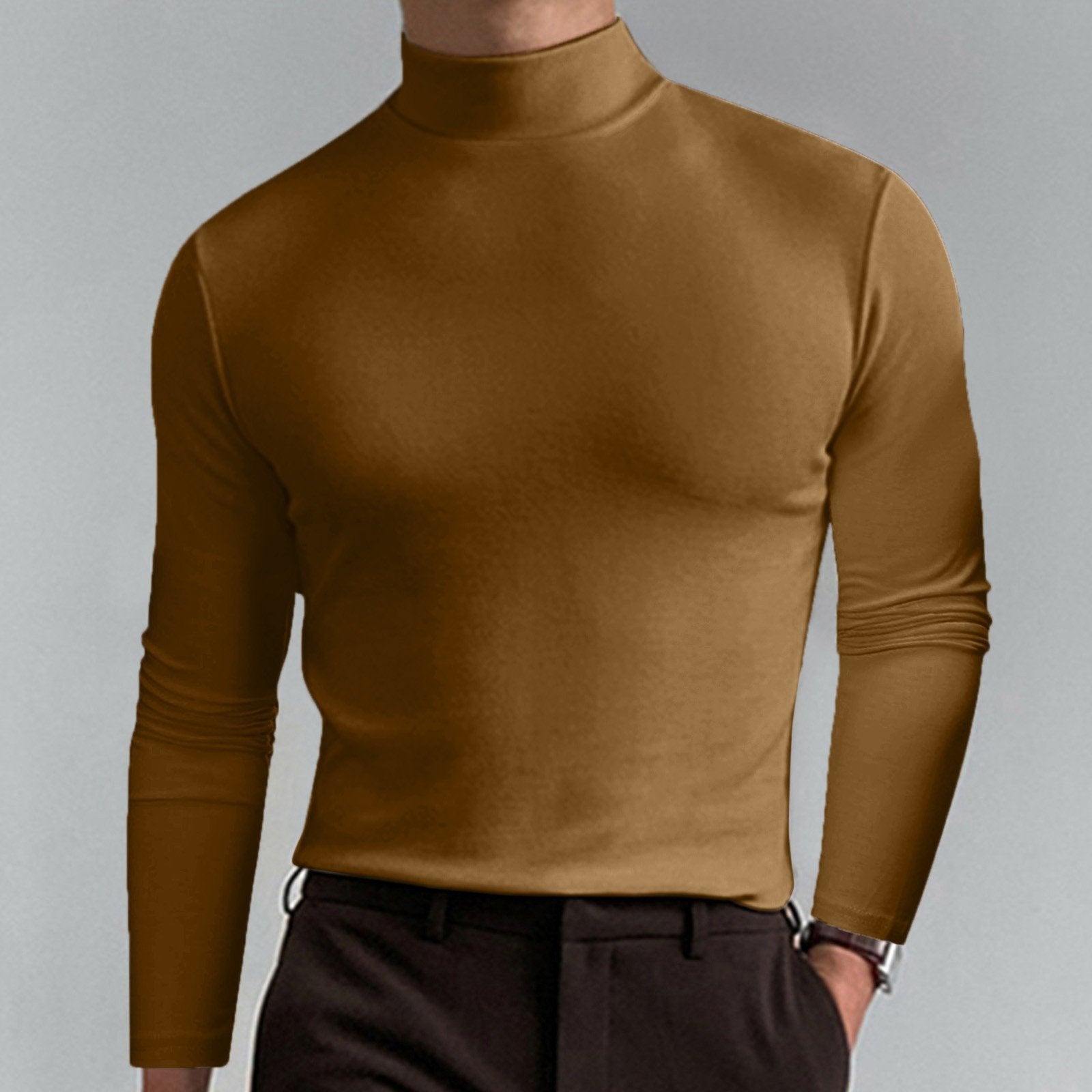 🔥55% Rabatt🔥Slim Fit Langarm-T-Shirt für Herren mit Stehkragen