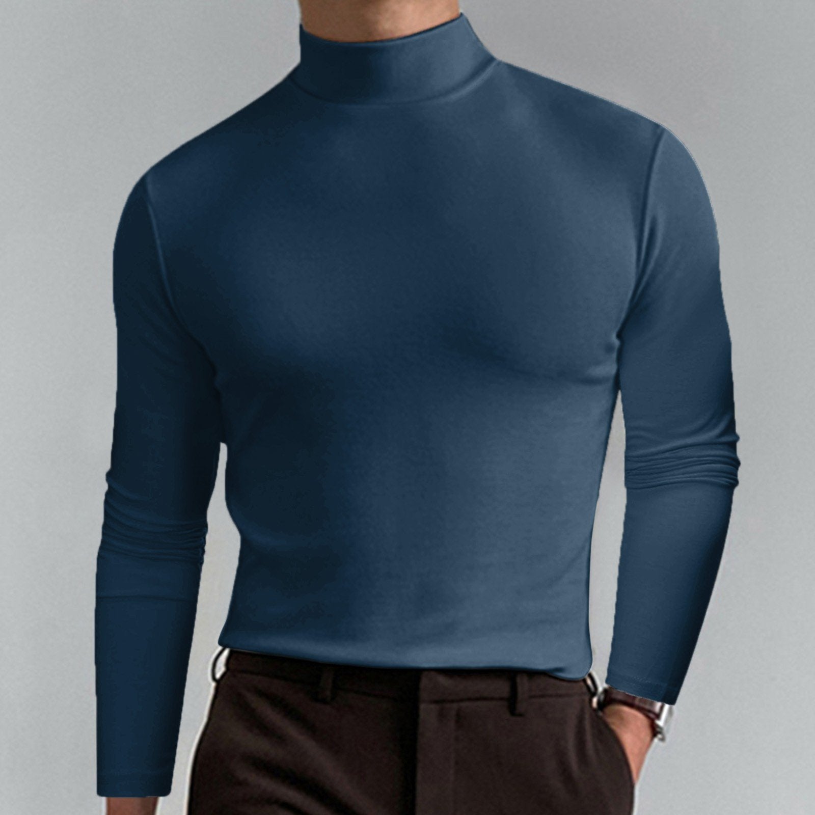 🔥55% Rabatt🔥Slim Fit Langarm-T-Shirt für Herren mit Stehkragen