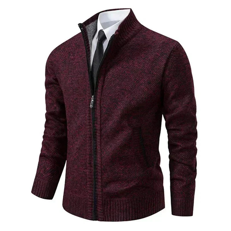 Leon | Strickpullover mit Reißverschluss und Taillierung