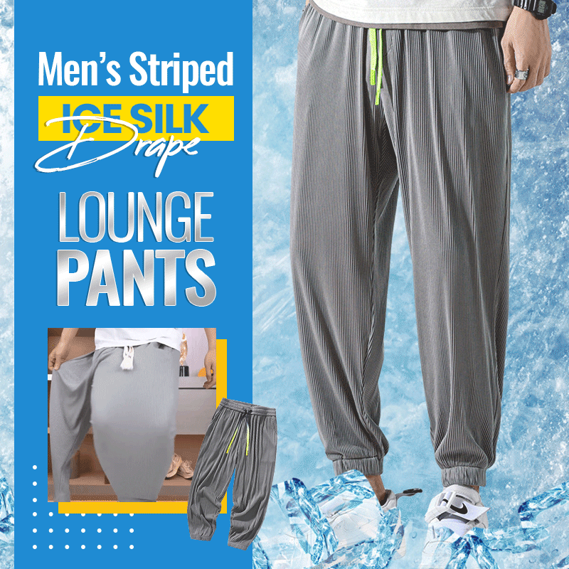 Gestreifte Ice Silk Drape Lounge-Hose für Männer